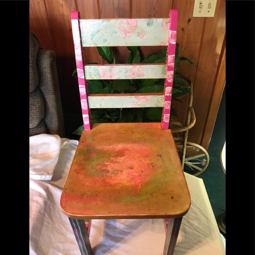 Hand painted Child’s Chair.  Kim Hansen